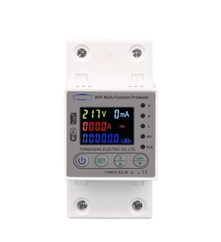 Compteur de kilowattheures rail din 80A monophasé avec protection fuite