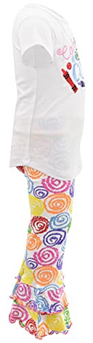Image of Unique Baby 2 Piece Girls Double Ruffle Leggings and Short Sleeve Shirt Clothes Set Kid and Toddler Girl Outfit