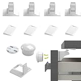 ORTAVA Kindersicherung Schrank,4 Schlösser + 1 Schlüssel Schubladensicherung Baby,Magnet Kindersicherung,Kein Bohren Erforderlich, Geeignet für Schubladenschlösser in Küche und Schlafzimmer