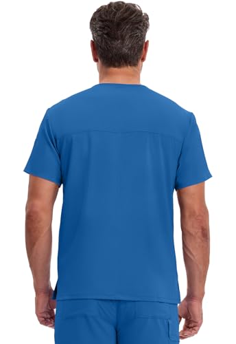 Image of Dickies EDS Essentials Scrubs for Men V-Neck 360 Stretch Medical Scrub Top | Relaxed Fit, 2 Pocket Design, 360 Stretch, Moisture Wicking Fabric, Durable Construction, Side Vents, Easy Care