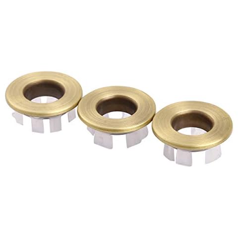 iiniim Sink Overflow Ring Cover Bathroom Sink Hole Trim Overflow Cover Round Hole Insert Spares Brushed Brass One Size Cover
