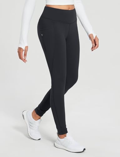 baleaf 25''/30'' Women's Fleece Lined Leggings Water Resistant High Waist Winter Running Hiking Pants Zipper Pockets3