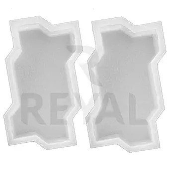 Reyal Plastic Paver Block Mould Zigzag (Pack of 2) Interlocking Block Mold For Flooring Garden Outdoor Home Cement Paver Block