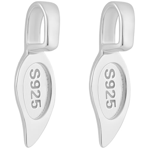 Beebeecraft 2Pcs Glue on Bails 925 Sterling Silver