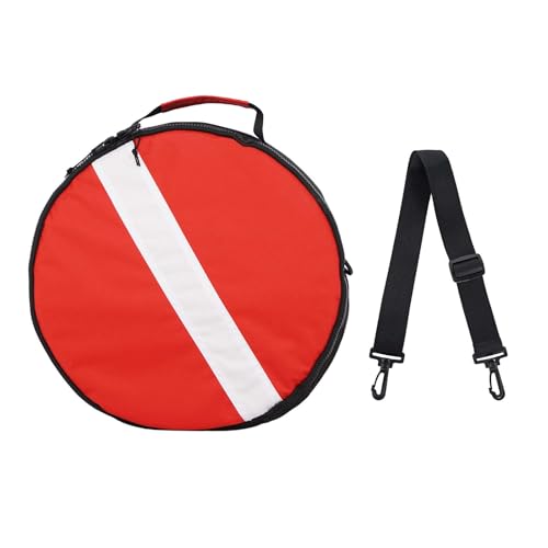 JUSTOOP Scuba Regulator Bag Diving Regulator Protective Bags with Double Lockable Zippers Carry on Bag for Dive regulator with Adjustable Shoulder Strap Diving Flag Pattern Design Round