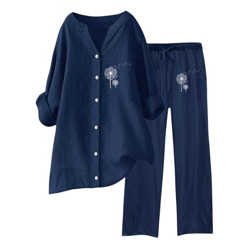 Pyjamas en lin pour femmes été et vêtements d'intérieur grande taille