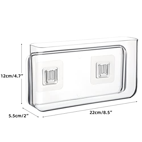 Apsoonsell Wall Mount Storage Organizer Box For Phone Remote Control Holder Clear L #TOP1