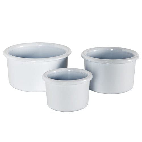 White Impact Resistant Feeding Crock Medium