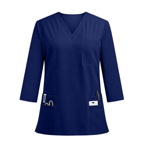 Scrubs for Women Tops V-Neck Soft Stretch Scrub Tops
