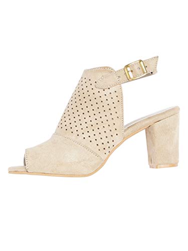 Image of Marc Loire Women's Block Heels Synthetic Backstrap High-Top Sandals Mules
