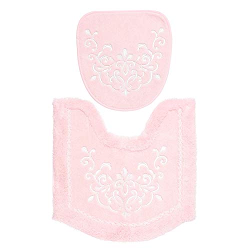 トイレタリー2点セットA ブリンク(大同) (トイレマット・フタカバー)ピンク