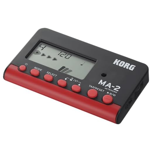 KORG MA-2 - Metrónomo digital de bolsillo con pantalla LCD, negro y rojo