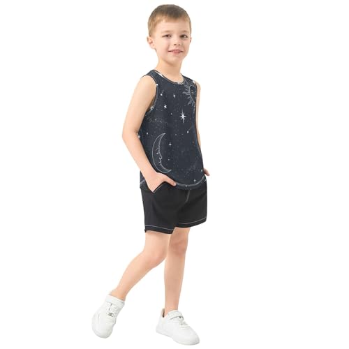 JUNZAN Space Galaxy Boy Athletic Tank Tops Sleeveless Teens Vest Youth Performance Undershirt for Surfing Vacation Swim 3T4