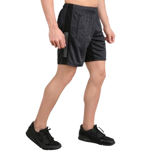 Image of NINQ Mens 2 Pack Polyester Yoga Short Men Summer Running Gym Sports Shorts with Pockets Shorts for Men (in, Alpha, M, Regular, Black)