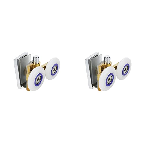 Rannb Duschtür-Rollen, Boden, Duschtür, 2,5 cm, Raddurchmesser, Doppelräder, Glasschiebetür-Riemenscheiben, 2 Stück Cover