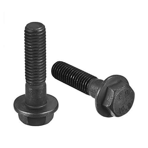 Image of uxcell Metric M8x35mm Hex Flange Bolts, 5pcs 10.9 Grade Carbon Steel Hexagon Head Screws