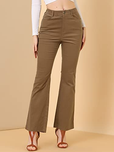 Allegra K Women's Vintage Flare Trousers High Waist Long Bell Bottom Corduroy Pants3