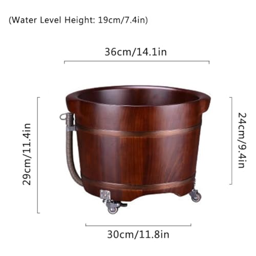 Cubeta de Spa para Pies en Madera de Pera con Ruedas miniatura 6