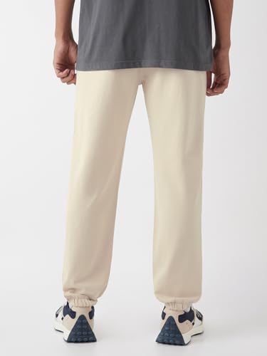 Image of Bewakoof Men's Solid Oversized Fit Cotton Poly Joggers