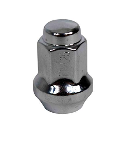 Image of MASSFX 16-Pack Durable Chrome 14mm Hex Lug Nuts, 28mm Length, & 10x1.25 Thread - Heavy Duty Replacement Lug Nuts for Golf Cart Wheels, Fits Most EZGO, Club Car & Yamaha Golf Cart Wheels