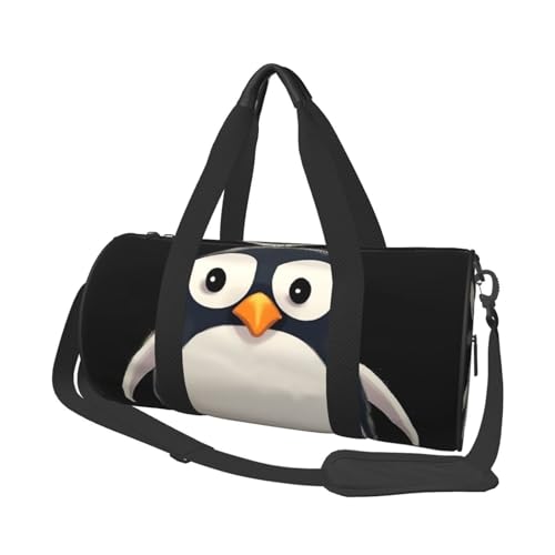 Sports Gym Bag for Women Men Travel Duffel Bag Tote Weekender Bag Cute Penguin Carry on Overnight Bag for Travel Swimming Fitness Workout Sports Duffle Bag - Main Image