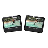 Sylvania 7' Dual Screen Portable DVD Player, Built-in Stereo Sound, Travel-Ready Car Adapter, with Mounting straps, Plays DVD, CD, and MP3, supports SD card slot, USB - SDVD7751 (Renewed)