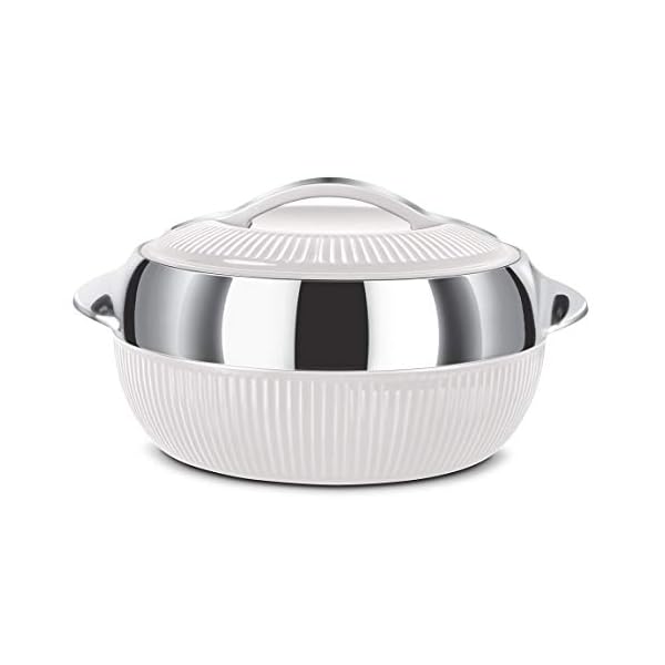 Milton-Fiesta-2500-Insulated-Inner-Stainless-Steel-Casserole-2240-ml-White-Silver Milton Fiesta 2500 Insulated Inner Stainless Steel Casserole