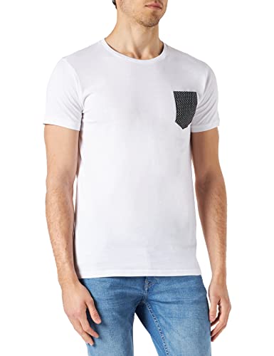 T-shirt avec poche carré blanc homme idéal pour le bureau ou le week-end