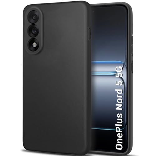 Image of TheGiftKart Sleek Back Cover Case for OnePlus Nord 5 5G | Slim Fit Protective Design | Ultra Matte Finish | Camera Protection Bump | Soft Silicon Back Cover Case for OnePlus Nord 5 (Silicone, Black)