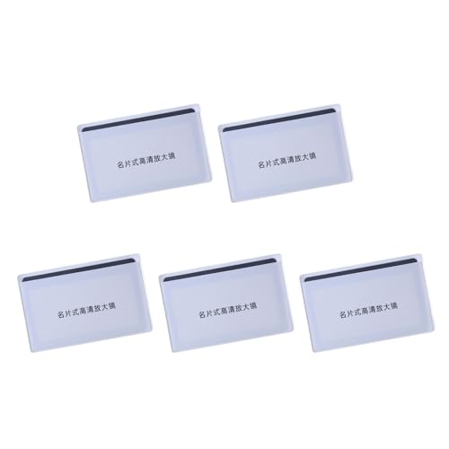 Paquete de 5 lupas portátiles para tarjetas de crédito 3X con escala para exteriores, lente de lectura de cristal