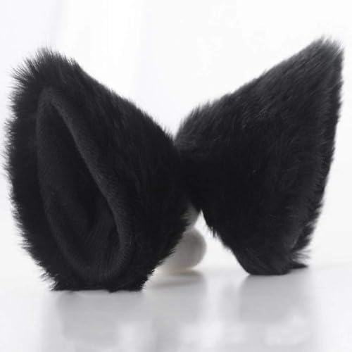 Pinzas para el cabello con orejas de gato negras y piel sintética Galepromot miniatura 3