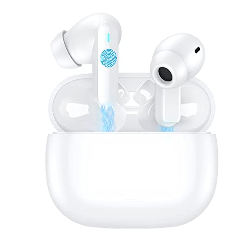 REMCCI Short Handle Design Wireless Earbuds Headphones Bluetooth 5.3 Hi-Fi Stereo 43DB deep Noise Cancelling, 5 Modes Switch Touch Control IPX6 Waterproof,Earbud Headphones