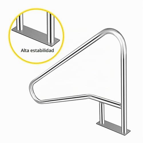 Barandilla de Piscina 54x36 Barandilla de Piscina 304 Acero Inoxidable 250LBS Capacidad de Carga Pasamanos de Piscina Plateado a Prueba de Herrumbre Pasamanos de Piscina humanizado con Cubierta de AG
