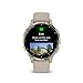 Garmin Venu 3S Soft Gold Stainless Steel Bezel 1.2-Inch AMOLED Touchscreen Display Smart Watch with 41mm French Gray Case and Silicone Band