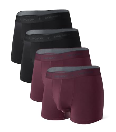 Image of DAVID ARCHY Men's Underwear Ultra Soft Comfy Breathable Bamboo Rayon Trunks in 4 or 7 Pack
