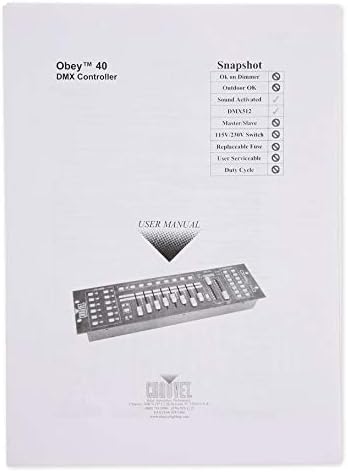 Miniatura 7 de Chauvet Obey 40 - Controlador universal Dmx 512 con 192 canales y compatibilidad Midi + cable Dmx Dmx3p25ft Dmx Xlr hembra a macho Chauvet