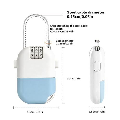 Candado de cable retráctil para bicicleta miniatura 2