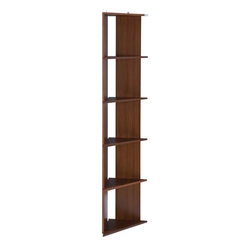 Image of Nilkamal Wales Wooden Book Case | Book Shelf with 5 Open Shelves | Engineered Wood| Multipurpose Storage Organizer | for Living Room, Office, Library | Classic Walnut | DIY(Do It Yourself)