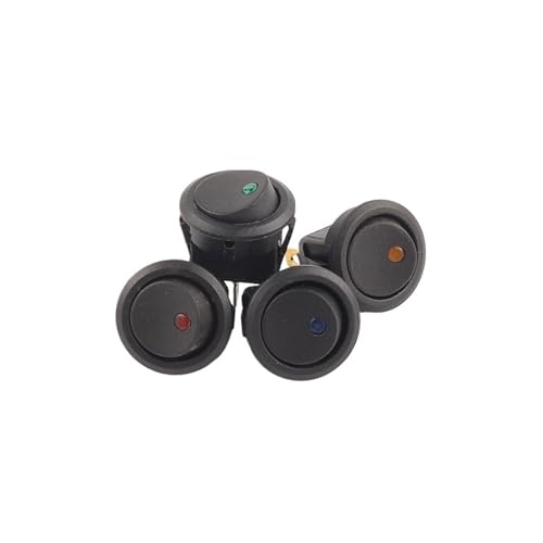 Interruptor basculante de 23mm con indicador LED azul de 3 pines para automoción, 5 uds
