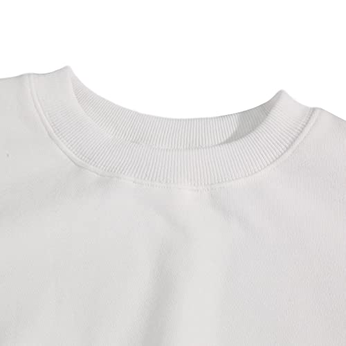 Saeklia Women's Cute Cropped Hoodies Long Sleeve Drawstring Pullover Hooded Sweatshirt Casual Loose Crop Top - White Xl #TOP5