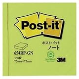 （業務用セット） 住友スリーエム ポストイット(R) 再生紙 1個入り 横75×縦75mm 654RP-GN グリーン 1個入 【×10セット】