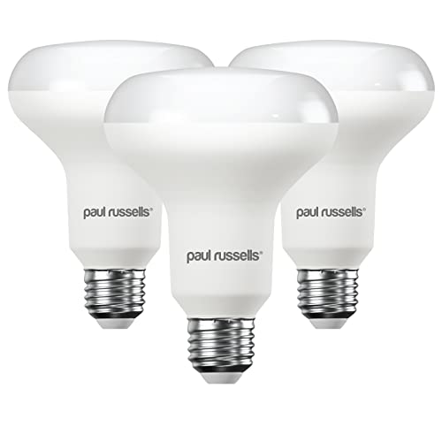 paul russells Cool White E27 Spotlight, 11W LED Reflector R80 Light, Edison Screw 75w Equivalent Bulb, 1050 Lumen, 4000K Frosted 120° Beam Angle ES Energy Saving Non-Dimmable Lightbulbs, 3 Pack