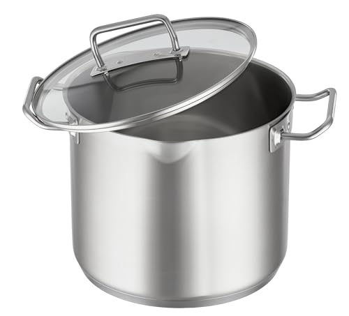 Foto von RÖSLE EXPERTISO Gemüse und Suppentopf, Hochwertiger Universaltopf aus Edelstahl 18/10, 24 cm, Glasdeckel, Innenskalierung, induktionsgeeignet, spülmaschinengeeignet, Silberfarben