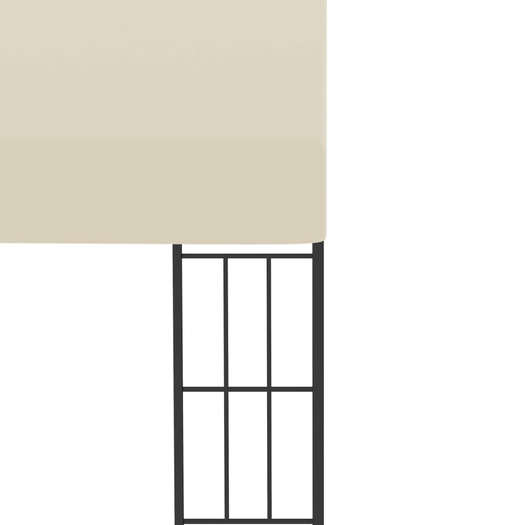 Belvédère Mural 3x4 m Tonnelle Adossée en Acier et Tissu Crème, Pergola de Terrasse pour Jardin et Extérieur, Abri Ombragé avec Structure en Acier et Toit en Polyester