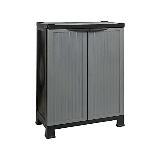 Armario de Resina Bajo para Exterior o Interior con 1 Balda | GH91 | Armario 2 Puertas | Dimensiones Armario de Resina 92x68x39 cm - Alto x Ancho x Fondo | Garantía 2 Años