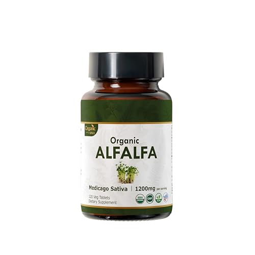 Organic Spree Alfalfa 120 Tablets | Medicago Sativa (Alfalfa) | Organic And Natural | Superfood Supplement With Vitamins And Minerals cover