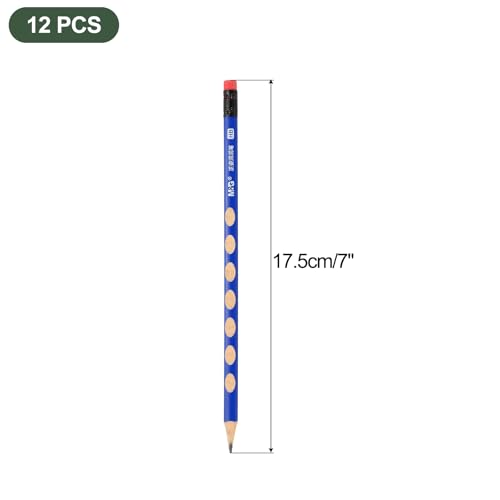 Lápices de madera triangulares HB 12 piezas azul miniatura 2