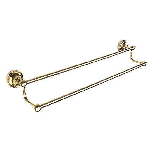 GETZ MSYO Portasciugamani Tradizionale Portasciugamani Doppio per Bagno Portasciugamani in Acciaio Inossidabile per Montaggio a Parete, Argento e Oro (3 Dimensioni)
