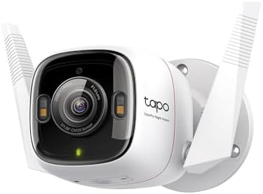Tapo ColorPro Wi-Fi Outdoor Camera, PoE, Plug-in, Daylight Clarit...