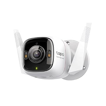 Câmera de segurança Tapo 2K 4MP QHD externa com fio, visão noturna ColorPro, colorida com HDR, detecção de pessoas/animais/veículos, IP66 à prova de intempéries, funciona com Alexa e Google Home (Tapo
